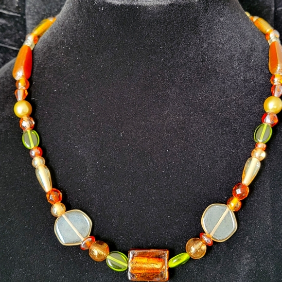 VTG Glass Lucite Handmade Necklace - Picture 1 of 3